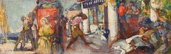Post Office Oil Painting by Alfred Palmer