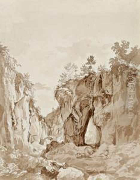 Reiseskizze Aus Sorent Oil Painting by Eduard Friedrich Pape