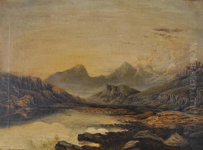 Highland Landscape Oil Painting by Henry Hillier Parker