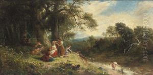 The Flower Garland Oil Painting by Henry Perlee Parker