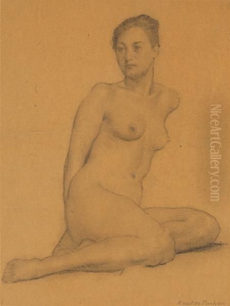 Seated Woman In A Dress Oil Painting by Lawton Silas Parker