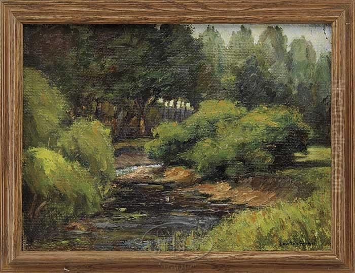 River Landscape Oil Painting by Lawton Silas Parker