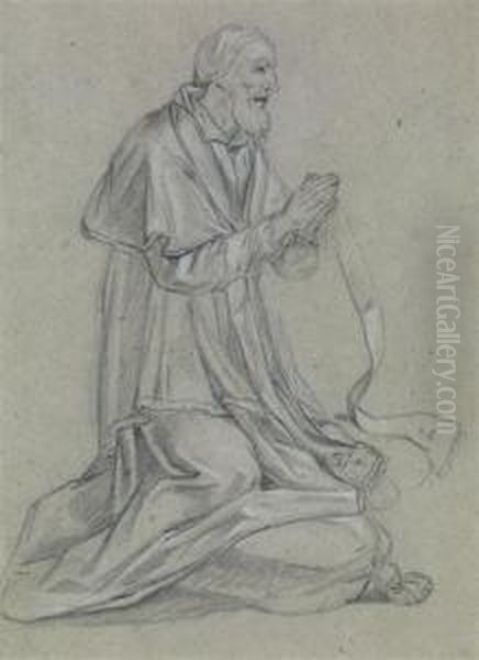 Ecclesiastique En Priere Oil Painting by Etienne Parrocel