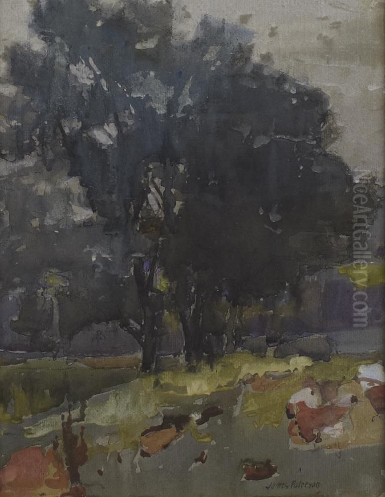 A Wooded Copse Oil Painting by James Paterson