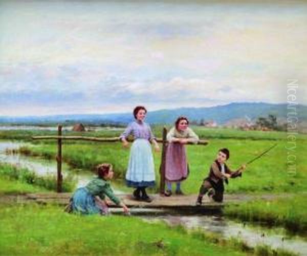 Difficile D'attraper Le Poisson Oil Painting by Cesar Pattein