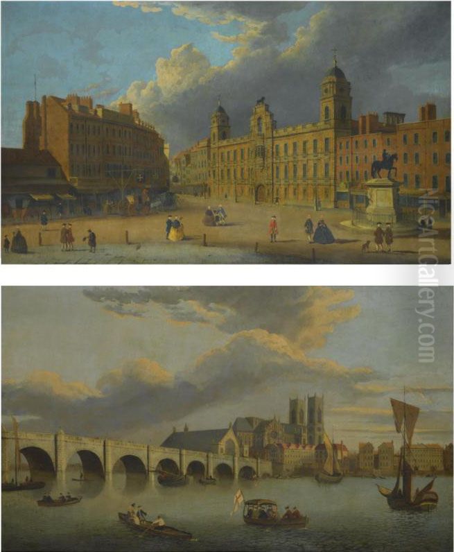 London, A View Of Northumberland House Oil Painting by John Paul