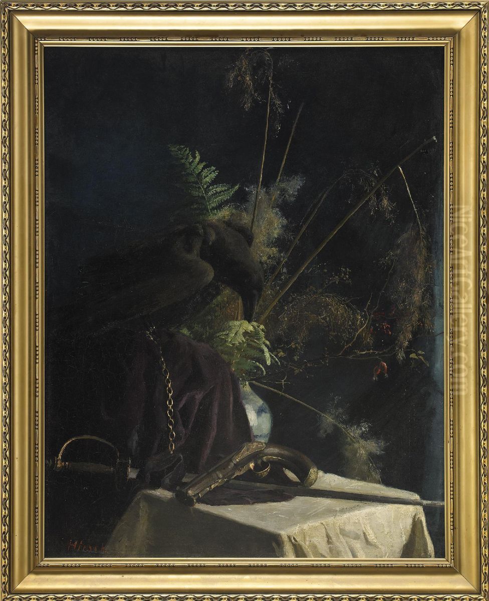 Stilleben Med Korp Oil Painting by Hanna (nee Hirsch) Pauli