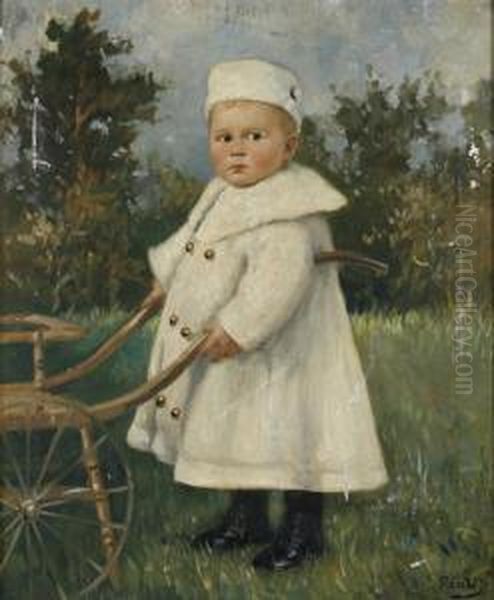Kleiner Bubmit Weitem Mantel Und Kappe Oil Painting by Hanna (nee Hirsch) Pauli