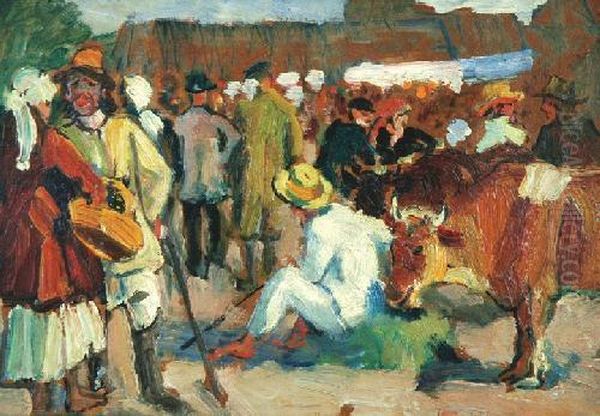 Na Targu Oil Painting by Fryderyk Pautsch