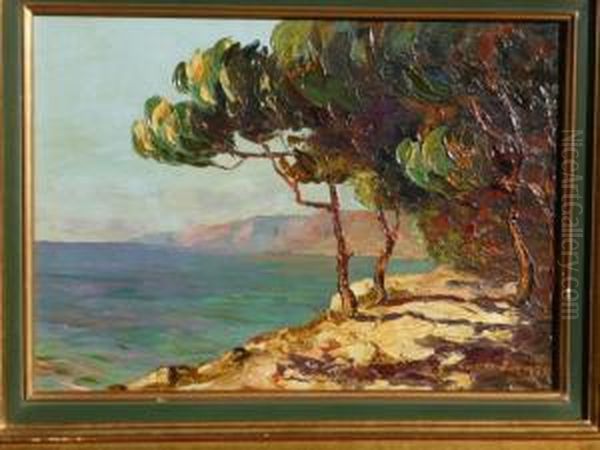 Pins Au Bords De La Mer Oil Painting by Georges Pavis