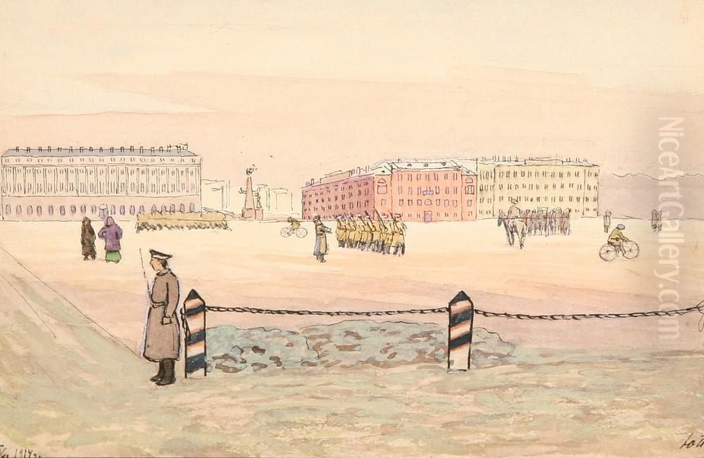 Four Views Of St. Petersburg Oil Painting by Yuri Y. Pavlovich