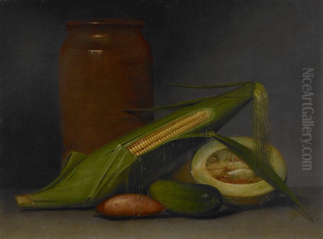 Corn And Cantaloupe Oil Painting by Raphaelle Peale