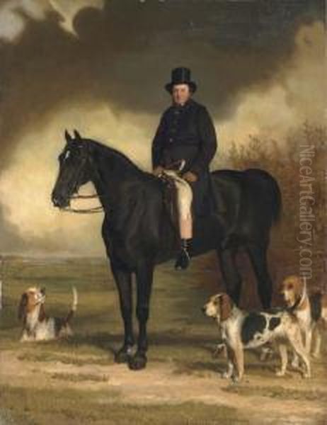 Portrait Of Arthur S. Brook, Master Of The Bexhill Harriers Oil Painting by Pearce, Stephen