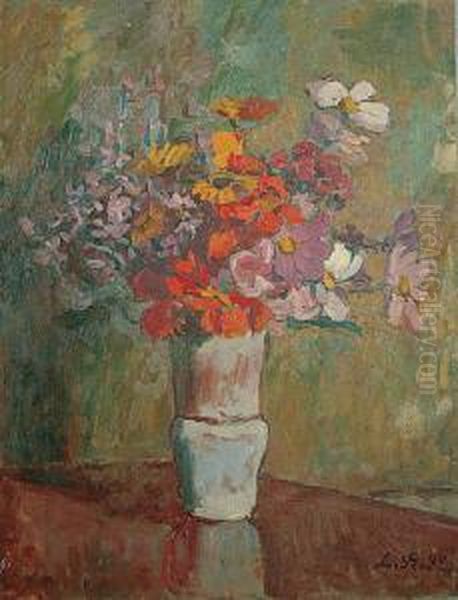 Kwiaty W Wazonie Oil Painting by Leonard Pekalski