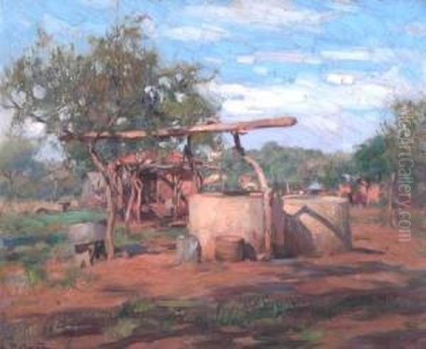 El Aljibe Oil Painting by Juan Pelaez Leirena