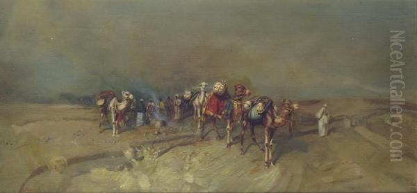 La Carovana Oil Painting by Tito Pellicciotti