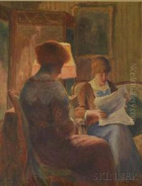 Evening Salon Oil Painting by Frank Crawford Penfold