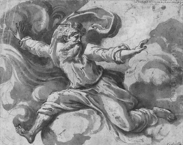 God The Father Separating Light From Darkness, After Raphael Oil Painting by Giovanni Francesco Penni