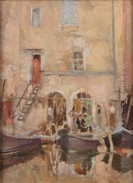 Venice Canal Scene Oil Painting by Harper Pennington