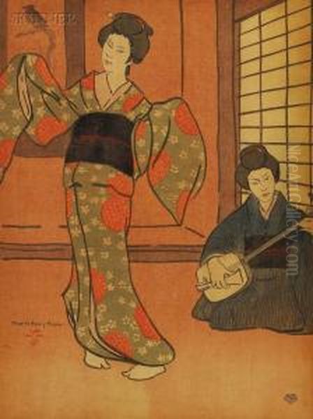 The Japanese Dance. Oil Painting by Charles Hovey Pepper