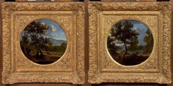 Scenes Pastorales Dans La Campagne Romaine Oil Painting by Gabriel Perelle