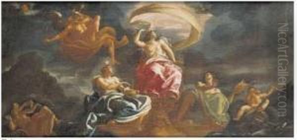 A) Mercurio E I Quattro Elementi B) Apollo, Diana E Il
Tempo Oil Painting by Francesco Perezzoli
