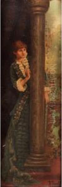 A Pair Of Elegant Ladies Oil Painting by R. Pernold