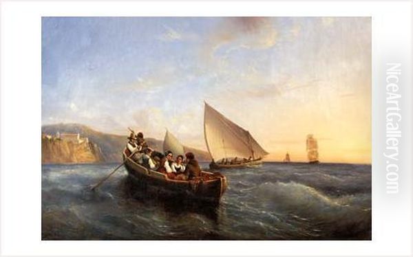 La Promenade En Barque Oil Painting by Ferdinand Victor Perrot