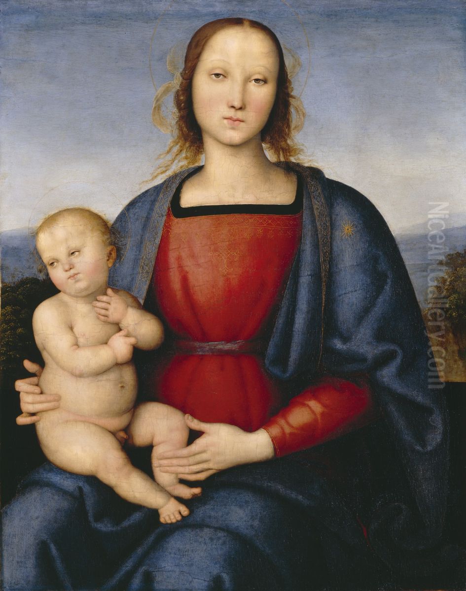 Madonna And Child Oil Painting by Pietro Vannucci Perugino