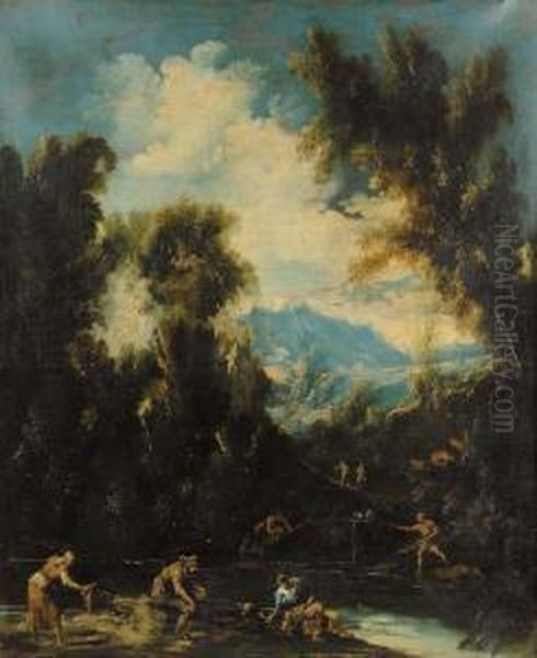 Paesaggio Con Figure Oil Painting by Antonio Francesco Peruzzini