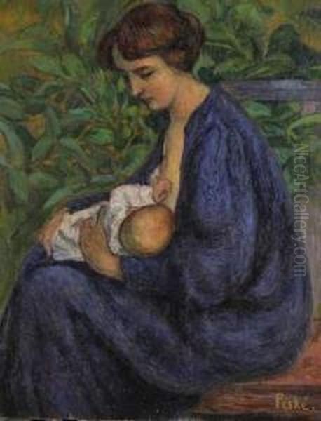 Maternite Oil Painting by Jean Misceslas Peske