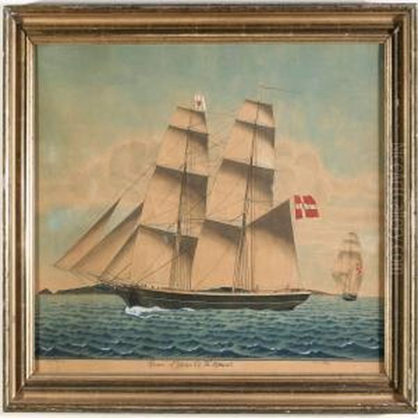 The Brig Herman Of Copenhagen Oil Painting by Jorgen Peter Olsen