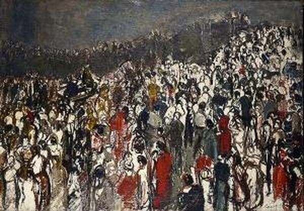 Ascension Des Pelerins Oil Painting by Adolphe Peterelle