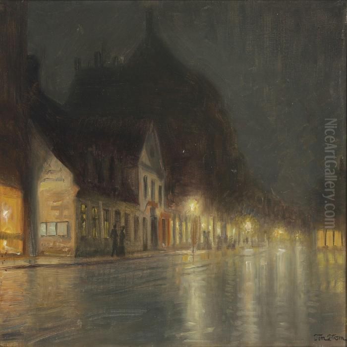 Aften I Smallegade Oil Painting by Tom Petersen