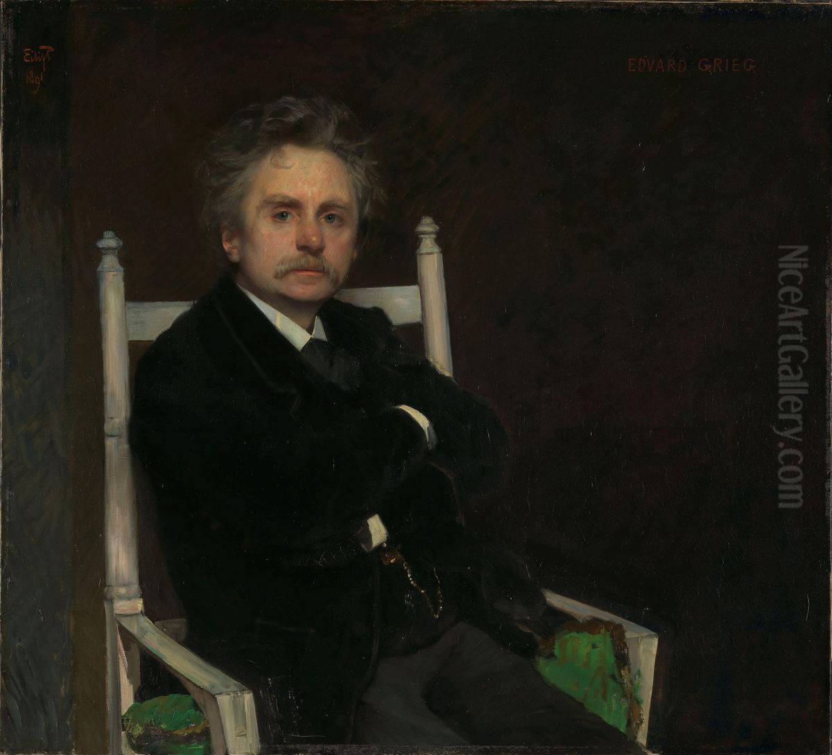 Edvard Grieg Oil Painting by Eilif Peterssen