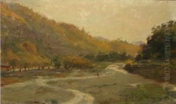 Peisajmontan Oil Painting by Costin Petrescu