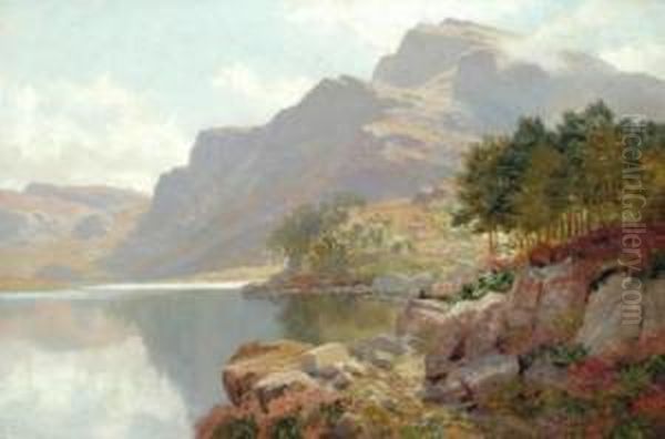 Llyn Cwm Bycham Oil Painting by Edwin Pettitt
