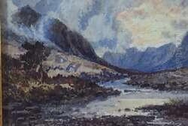 Highland River Landscape Oil Painting by Edwin Pettitt