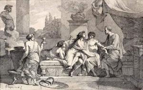 Scene Antique Dans Le Gout Neo-classique Oil Painting by Jean-Francois-Pierre Peyron