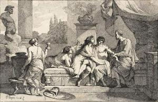 Scene Antique Dans Le Gout Neo-classique. Oil Painting by Jean-Francois-Pierre Peyron