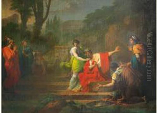 OEdipe A Colone Oil Painting by Jean-Francois-Pierre Peyron