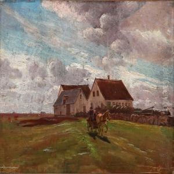 Cloudy Summer Day On Saltholm Island Oil Painting by Theodor Esbern Philipsen