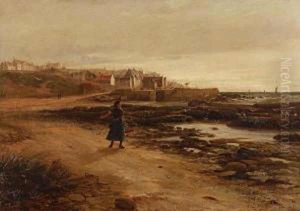Crail Harbour Oil Painting by Charles Gustav Louis Phillips