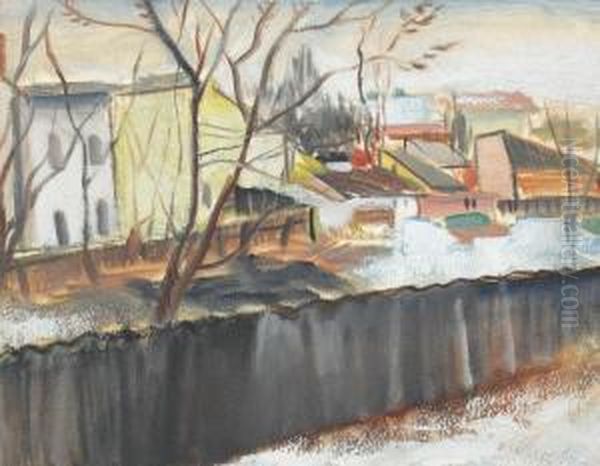 Iarna In Mahala Oil Painting by Alexandru Phoebus