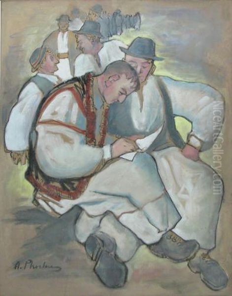 Grup Detarani Oil Painting by Alexandru Phoebus