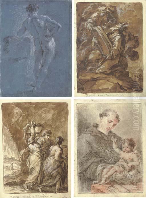 Scenes From The OldAnd New Testament And Classical Mythology Oil Painting by Guiseppe Piattoli