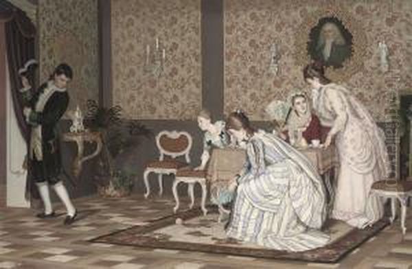 Teatime Entanglements Oil Painting by Antonin Picek