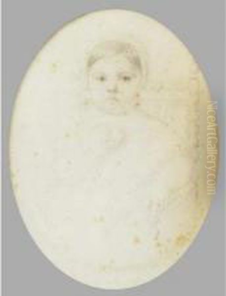 Portrait De Mademoiselle Delmas Dessinovale Oil Painting by Pierre Auguste Pichon