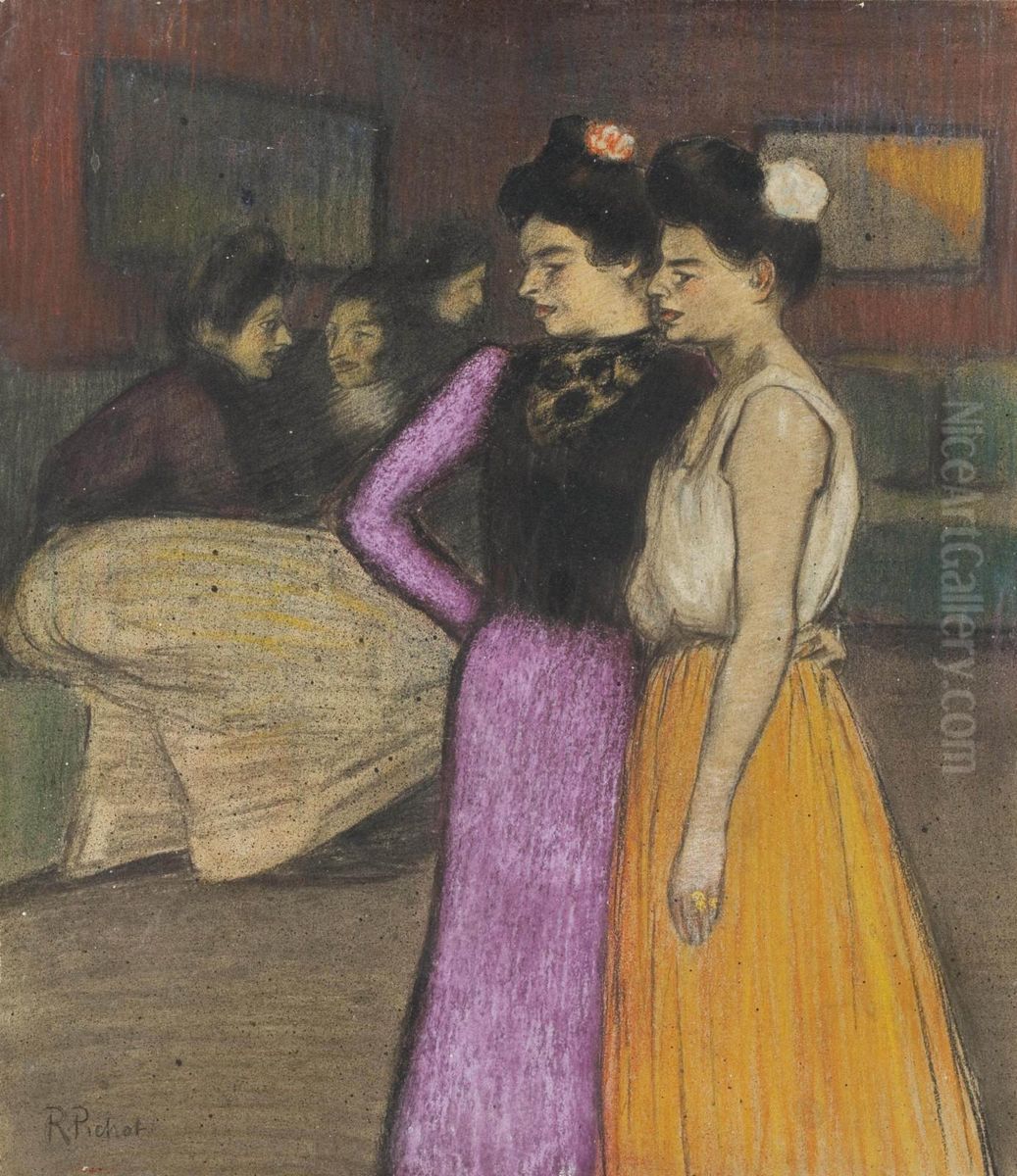 Scene De Cabaret Oil Painting by Ramon Pichot Giron&egrave;s