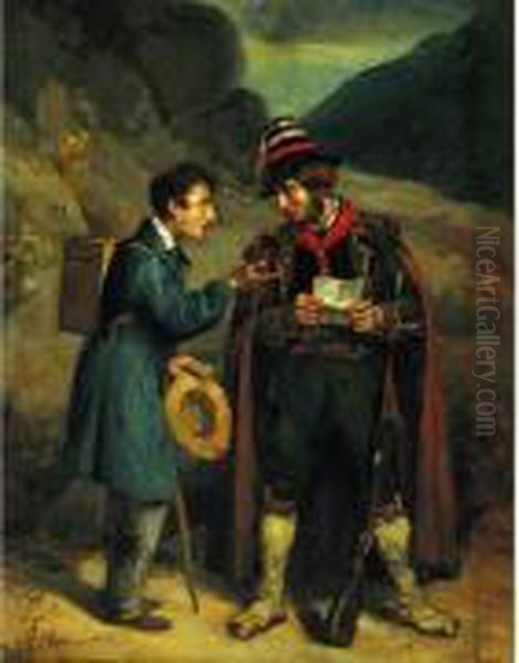 La Remise De La Lettre Oil Painting by Edme Jean Pigal